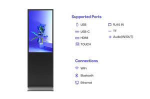 Kiosque numérique sur pied <span class=keywords><strong>de</strong></span> 43, 55, 65 pouces, affichage numérique Android vertical tactile, logo personnalisable pour les magasins <span class=keywords><strong>de</strong></span> détail, vente en gros, OEM, ODM - Product Image 3