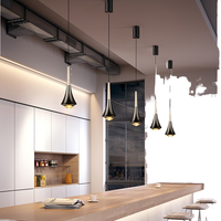 Décoration d'intérieur, îlot de cuisine, restaurant, salle à manger, éclairage LED, luminaire suspendu au plafond, petit luminaire en aluminium et verre 7W