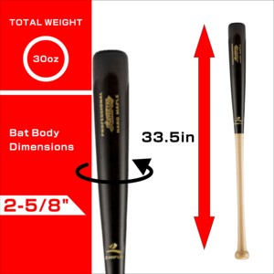 <span class=keywords><strong>Bate</strong></span> <span class=keywords><strong>de</strong></span> Béisbol Z ZANFUN WBSC Oficialmente Certificado <span class=keywords><strong>de</strong></span> 33.5" y 30oz, <span class=keywords><strong>de</strong></span> Madera <span class=keywords><strong>de</strong></span> Arce Duro Negra, Calidad Profesional - Product Image 2