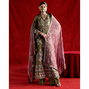 Robe de fête indienne et pakistanaise de haute qualité pour femmes, dernière collection, brodée, 3 pièces, prête à porter, shalwar kameez - Product Image 1