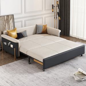 <span class=keywords><strong>Divano</strong></span> <span class=keywords><strong>Letto</strong></span> Curvo Pieghevole con Ampio Vano Contenitore Laterale, Bracciolo Funzionale e Altezza Rialzata per Matrimoni - Product Image 2