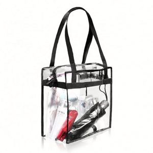 Pochette de maquillage transparente élégante pour femmes, logo personnalisé, trousse de toilette en PVC transparent avec fermeture éclair - Product Image 6