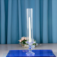 Candelabros Altos de Cristal K9 Transparente, Estilo DEXI Folk Art, Tamaños Personalizados, Centros de Mesa para Bodas, Decoración del Hogar, Regalo