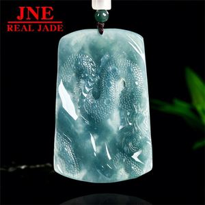 Pendentif en pierre de jade glacé naturel de type A, motif Dragon <span class=keywords><strong>Wangzi</strong></span> Chenglong, Dragon du Zodiaque atmosphérique, pour Hommes et Femmes - Product Image 3
