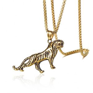 Collar con Colgante de Tigre Dominante para Hombre, Chapado en Oro sobre Plata, Estilo Hip Hop, para Fiesta de Compromiso - Product Image 5
