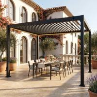 Pergola Modulaire d'Extérieur en Aluminium à Double Couche avec Lames Orientables, Plusieurs Finitions de Couleur, Structure d'Ombrage pour Fêtes