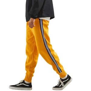 กางเกงวิ่งขนแกะลายทางผู้ชาย,กางเกงขายาวสีเหลืองออกแบบมาใหม่ - Product Image 1