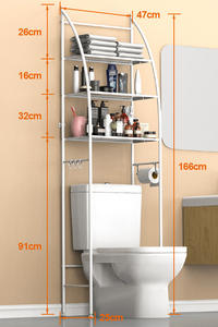 Étagères de salle de bain multi-usages à 3 niveaux, rangement au-dessus des toilettes, rangement pour lave-linge, étagère de rangement pour salle de bain, gain de place - Product Image 3