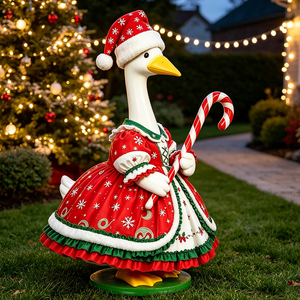 Costume de Noël pour oie de porche, motif flocon de neige, pour statue de 23 pouces, décoration festive de Noël pour la maison et le jardin - Product Image 2