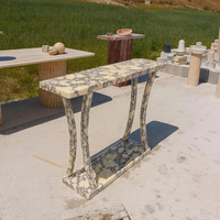Table console en marbre Calacatta Viola faite à la main par KUMUSI FURNITURE, table d'entrée moderne