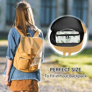 Bolsa Térmica para Almuerzo con Logotipo Personalizado al por Mayor, Diseño de Hojas Tropicales, Bolsa de Poliéster para Mujer - Product Image 3