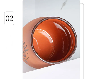 Taza de café de cerámica de arcilla personalizada, taza para beber en relieve de terracota, <span class=keywords><strong>tazas</strong></span> de Bar mexicanas con logotipo personalizado, Taza de cerámica sin asa - Product Image 3