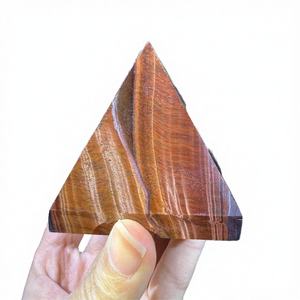 Vente en gros de pyramides en cristal d'œil de tigre doré naturel poli de 50 mm pour la décoration spirituelle de la maison et le feng shui - Product Image 4