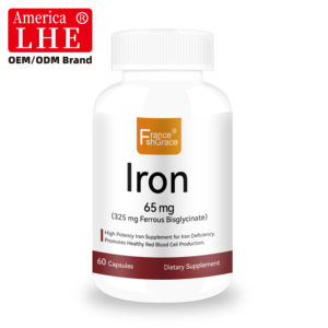 Fabricant en gros de suppléments de fer pour le soutien des globules rouges et l'énergie, 65 mg, 60 capsules végétales de fer - Product Image 1