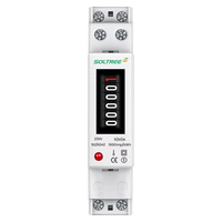 Wattmeter Fase Tunggal 1P dengan Layar LCD, Pengukur Energi, Pengukur Konsumsi KWh 5(60)A 230VAC 50Hz, Pemasangan Din Rail
