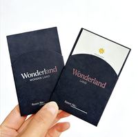 Étui pour carte-clé d'hôtel en papier kraft laminé avec logo personnalisé, avec ligne pour numéro de chambre et options de couleurs multiples