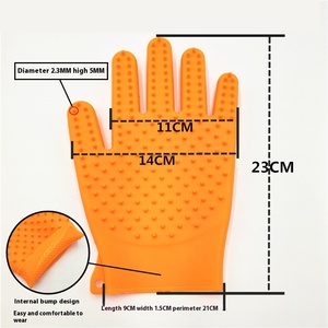 Guantes de pelo de gato de silicona con cepillo de peine para limpieza de baño, eliminación de pelo flotante, prevención de rasguños, mordeduras para gatos y perros - Product Image 3