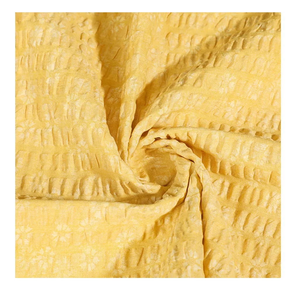 Tessuto leggero all'ingrosso del voile del cotone di seersucker tessuto normale di restringimento del sale per il vestito