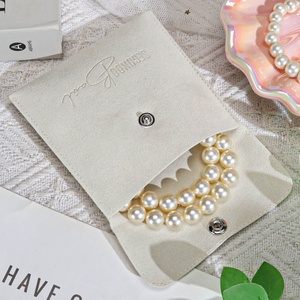 맞춤 로고 인쇄 마이크로파이버 봉투 파우치 목걸이 귀걸이용 고급 미니 스웨이드 선물 반지 보관 마이크로파이버 주얼리 가방 - Product Image 5