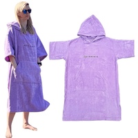 Housse de bain en coton doux pour adulte Serviette de plage avec capuche Surf Poncho Terry Towel Hoodie Surf Cape Bath Swim Robe