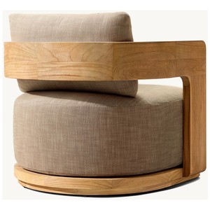 Conjunto de Sofás de Luxo para Exterior em Teca com Design Moderno, Estrutura Curva Artesanal e Almofadas Proporcionais para Hotéis - Product Image 5