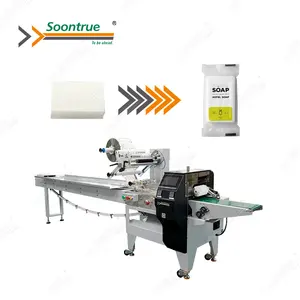 automatic plastic stretch hotel square solid soap bar flow wrapping packaging machine