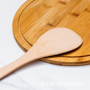 Beechwood Wooden Spoon Spatula For Stir Fry Cooking <b>Kitchen</b> Utensil Hand Wash Only Microwave Safe Oven Safe - Product Image 1