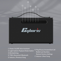 Speaker Bluetooth Portabel 100W, Speaker Nirkabel Tahan Air IPX6 Subwoofer Bass Dalam dengan Pegangan, Mendukung Kartu TF, AUX, TWS