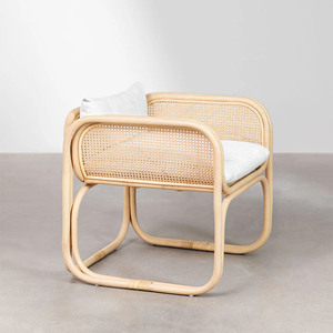 Silla de Salón Minimalista Moderna para Exteriores, Ratán Natural, Versátil, para Hoteles, Playas, Patios, Parques, Jardines - Boja - Product Image 3
