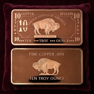 Pièce de monnaie Buffalo en cuivre fin 999 9999, 10 oz, cuivre pur, bison américain, objet de collection - Product Image 4