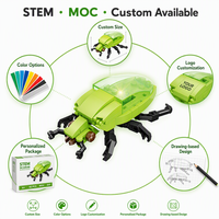 Modèle d'insecte scarabée vert citron personnalisé, mini kit de construction DIY avec pattes articulées pour exposition sur bureau
