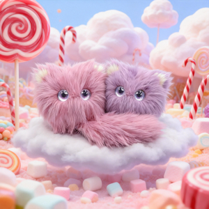 Innovador Peluche de Gato Doodle Morado <span class=keywords><strong>y</strong></span> Rosa de Felpa Suave con Tecnología de IA para Chat de Voz, Regalo Perfecto para Niñas de 7 a 14 Años - Product Image 2