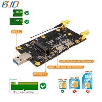 Konektor USB 3.0 NGFF M.2 B Key Adaptor Modem Nirkabel 2 Slot Kartu Nano SIM dengan Antena Ganda untuk Modul 5G 4G LTE WWAN