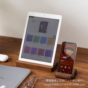 Walnut Wood Phone <b>Stand</b> Adjustable Desktop <b>Tablet</b> Holder Mini Lazy Person <b>Stand</b> Solid Wood Creative Design - Product Image 3