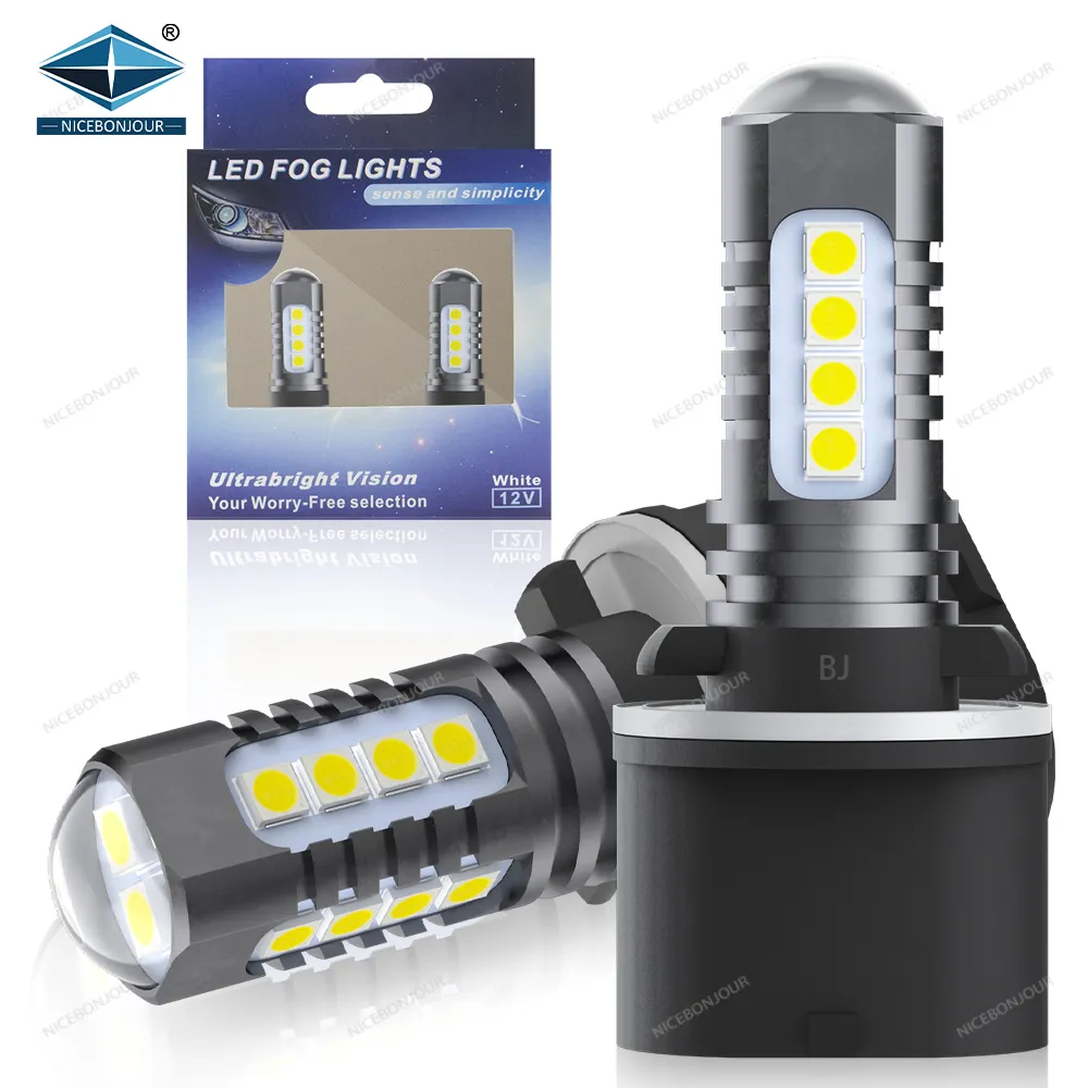 Luz LED para sistema de iluminação automotiva, lâmpada LED para carro, luz branca vermelha amarela T10 H1 H3 880 881 G4, luz de neblina/luzes de condução