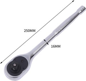 Kualitas tinggi 1/2 ''cepat rilis reversibel Ratchet soket pegangan kunci pas cermin dipoles mobil perbaikan garasi alat mekanik OEM - Product Image 3