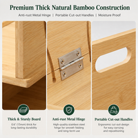 Organisateur de bureau moderne en bambou naturel, empilable, pliable, multifonction, grande capacité, pour dossiers, documents, école, salon