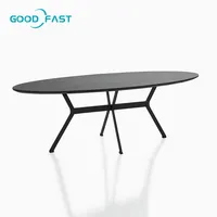 Advanced Office Furniture Tisch Großhandel Schwarz MDF Top Oval Form Konferenz Metall Tisch für Besprechung sraum