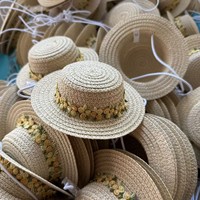 Chapeau de paille creux imprimé sérigraphié Nomi Small Labubu Mini Doll, protection solaire d'été, circonférence de tête 48-50cm