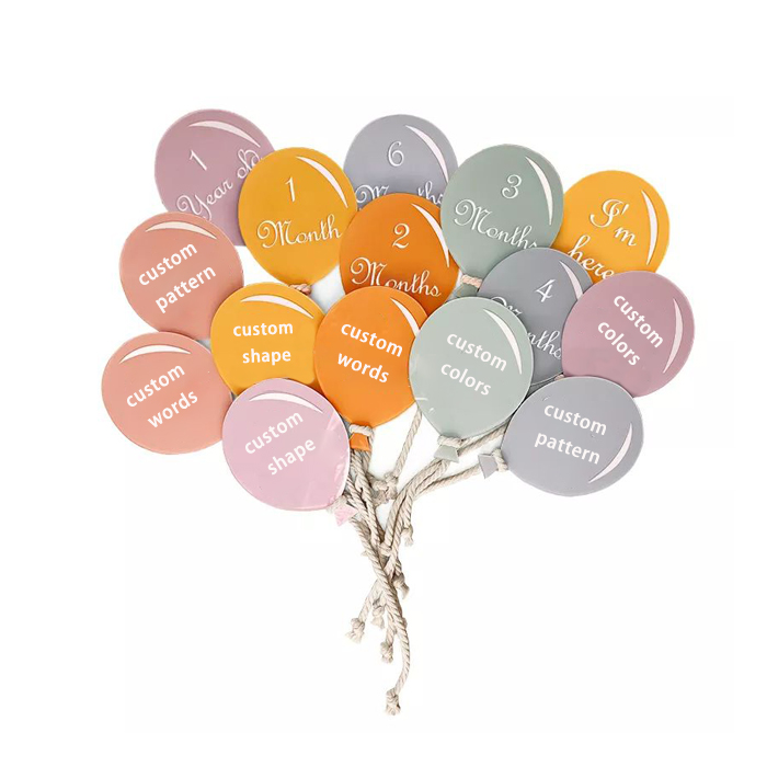 Сделанные на заказ рекламные открытки для беременности современные детские ежемесячные знаки акриловые открытки в форме шара для беременности