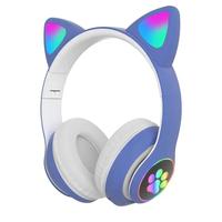 Casque sans fil universel HiFi RGB mignon STN28, casque sans fil supra-auriculaire, musique stéréo, casque de jeu lumineux pour les voyages