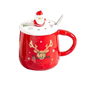 Taza de café de cerámica de 14oz, diseño creativo de Feliz Navidad, regalo, ciervo decorativo, novedad, regalos de navidad