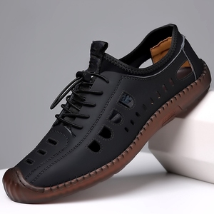Men's Summer High Top Outdoor <b>Flat</b> <b>Sandals</b> Soft PU Upper Custom Walk Style Light Breathable Comfortable - Product Image 3