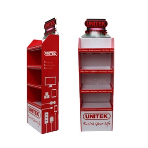 ชั้นวางขวดน้ำแบบพับได้สำหรับงานโปรโมชั่นเครื่องดื่ม ทำจากกระดาษแข็ง เป็นมิตรต่อสิ่งแวดล้อม เหมาะสำหรับวางโชว์สินค้าในร้านค้าปลีก - Product Image 3