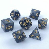 Deskjoy Set 7 Acrylique Polyédrique Dés Perle Motif Donjon Dragon Jeu de Table pour DND COC Running Group Elegant Pearl Design