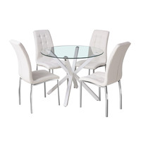 Nouveau design moderne Table de salle à manger ronde à pieds croisés Ensemble de salle à manger Table