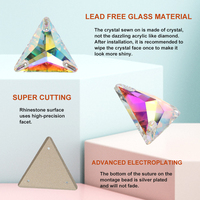 YHB 5A verre haute qualité Triangle cristal AB pierres à coudre Flatback coudre sur strass pour vêtement vêtements sacs robes de mariée