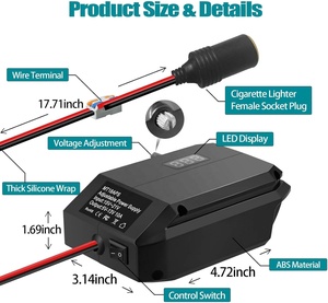 Convertitore Step-Down da 18V a 12V DC per Batteria <span class=keywords><strong>Mak</strong></span> Tas 18V, Adattatore Buck per Accendisigari per Utensili Elettrici da Auto e Frigoriferi per Auto - Product Image 3