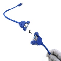Usb 2.0 3.1 Type C Micro B femelle montage sur panneau à vis vers USB C Micro B mâle câble d'extension adaptateur à angle droit
