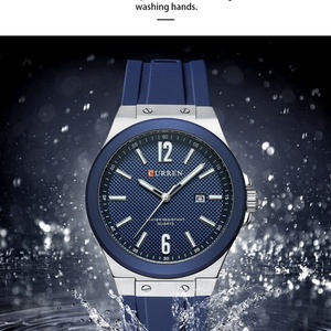 Relojes de Cuarzo Sencillos para Hombre CURREN 8467, Reloj de Pulsera Deportivo de Moda para Hombre con Correa de Silicona, Resistente al Agua, Nuevo - Product Image 5